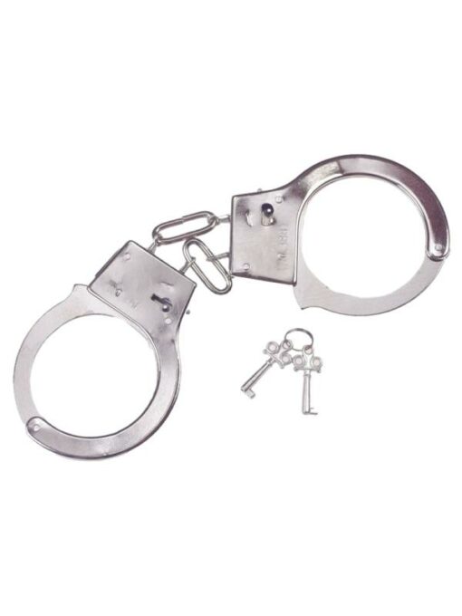 silver faux metal handcuffs