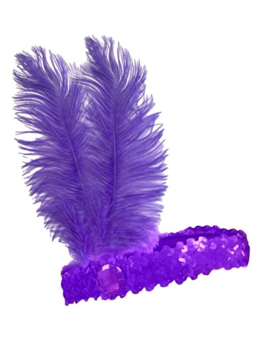 1920s flapper headband purple
