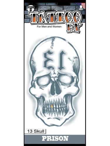 temporary tattoo prison skull