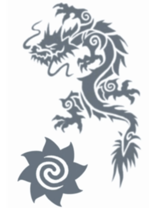 Tribal Dragon Temporary Tattoo