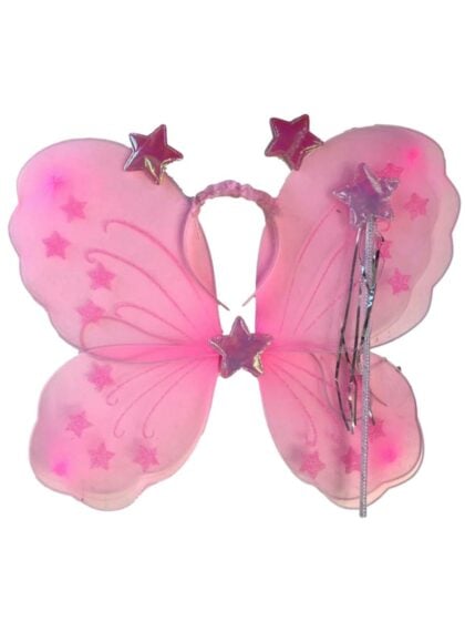 child pink fairy wings