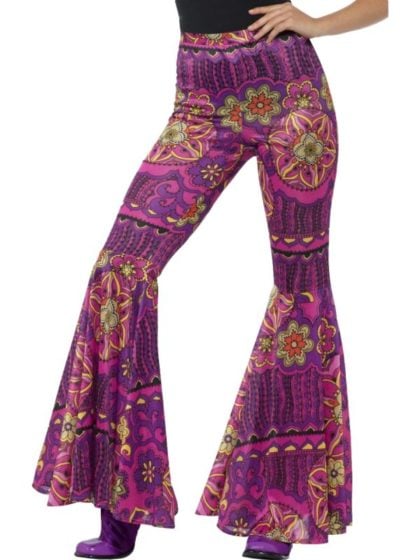 Pink Paisley Flared Trousers