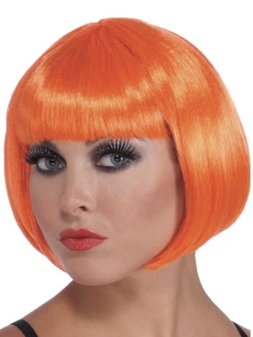 Orange chin length bob wig