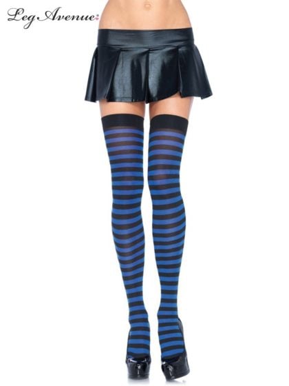black & blue thigh high stockings