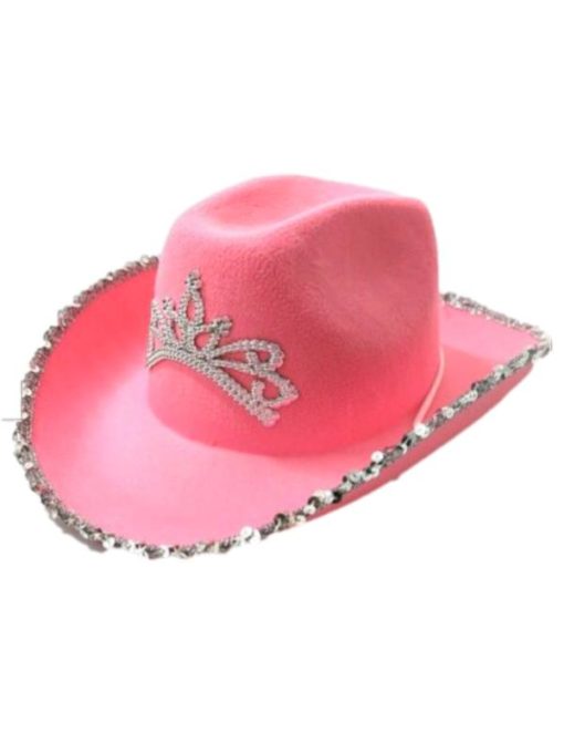Cowboy hat pink silver