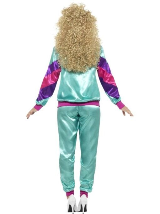 80s Teal Tracksuit Costume - Adult - Image 3