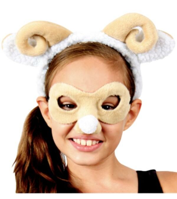 Animal Headband & Mask Set – Ram or Sheep