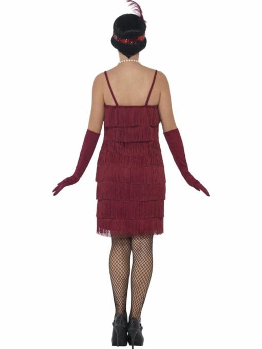 Burgundy Red Flapper Costume - Adult - Image 3