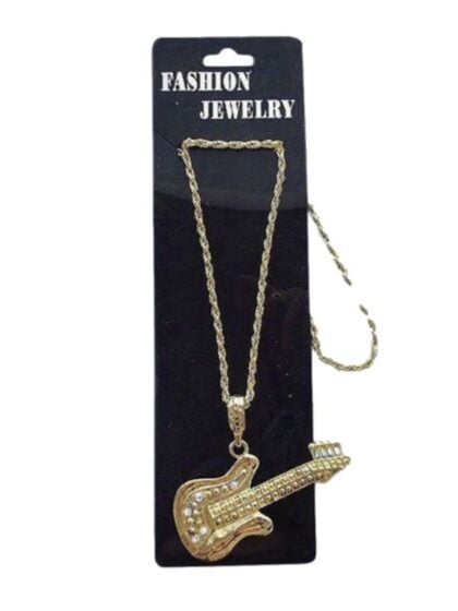 Faux gold guitar necklace