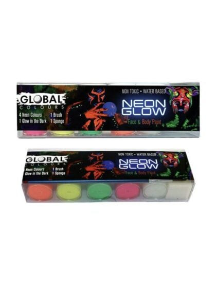 Body Art neon glow face paint set