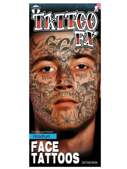 Hoodlum Face Temporary Tattoo