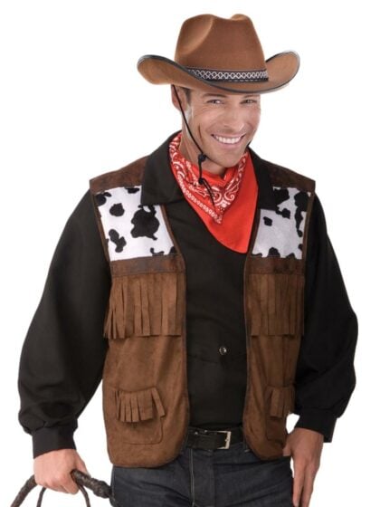brown wild west cowboy vest