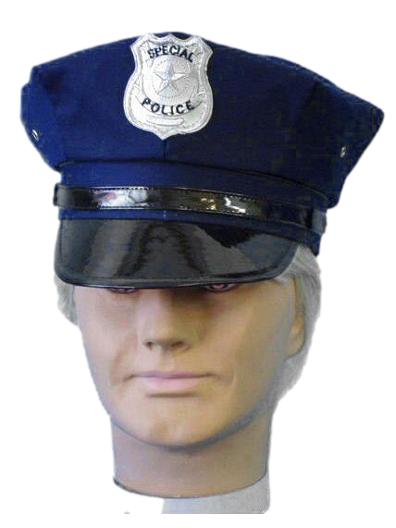 Police hat blue with silver badge