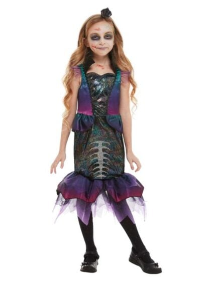 shimmering dark mermaid costume for kids