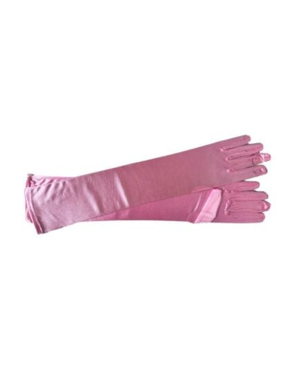light pink satin gloves