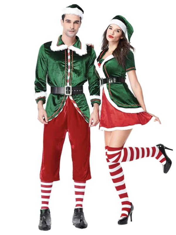 Elf Costume Mens with Top, Trousers, Hat and Belt