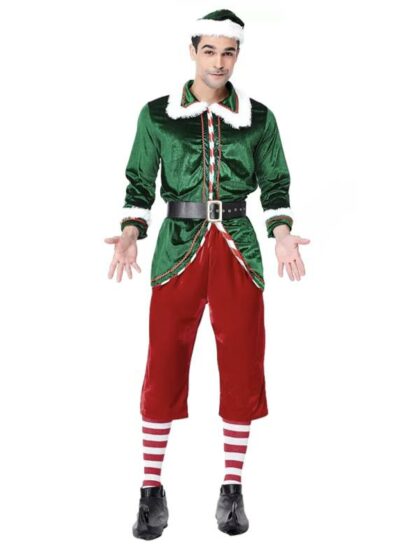 Green mens christmas elf costume