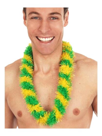 Green and Gold Ruffled Lei