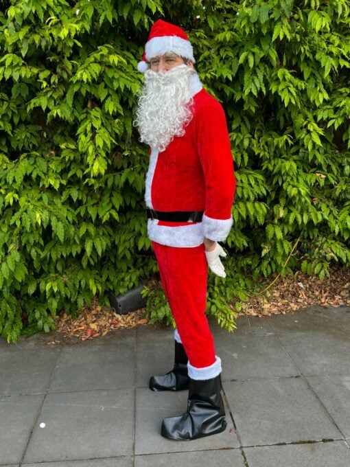 Red Velour Budget Santa Costume - Adult XL - Image 3