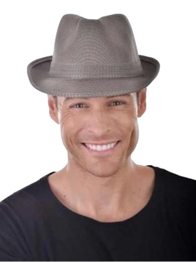 Grey Brown Tilby hat