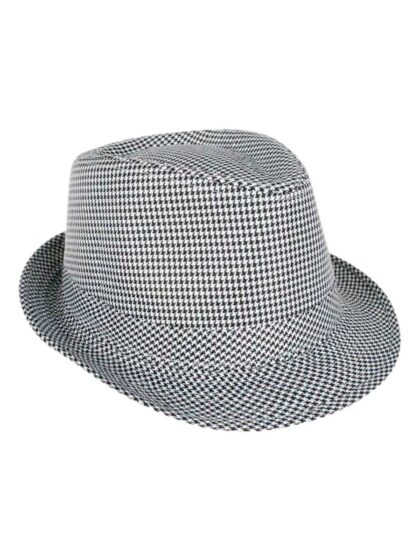 Checkered trilby hat