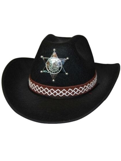 Black Cowboy Sheriff Hat