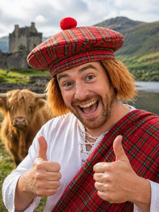 Scottish Beret with Hair – Funny Scottish Hat Costume Accessory - Image 2