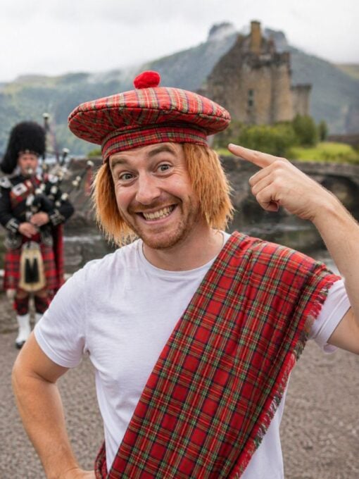 Scottish Beret with Hair – Funny Scottish Hat Costume Accessory - Image 4