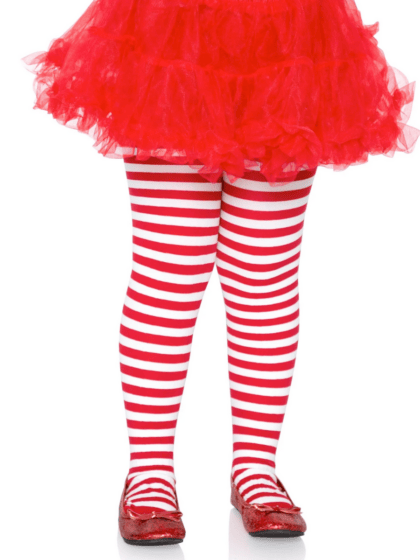 red and white striped tights