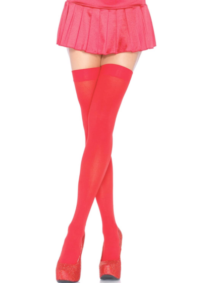 red thigh high stockings