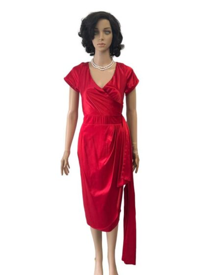 red wiggle 50s dress