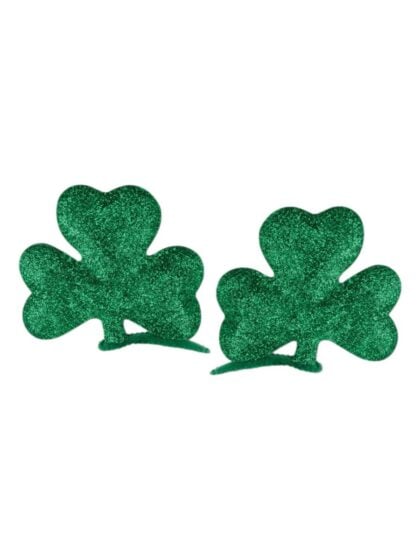 Shamrock Glitter Hair Clips
