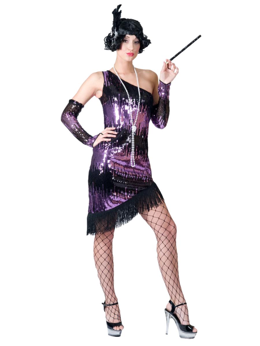 Purple Black Sequin Flapper Costume