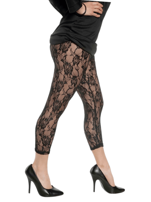 Black Lace Footless Tights Creative Costumes