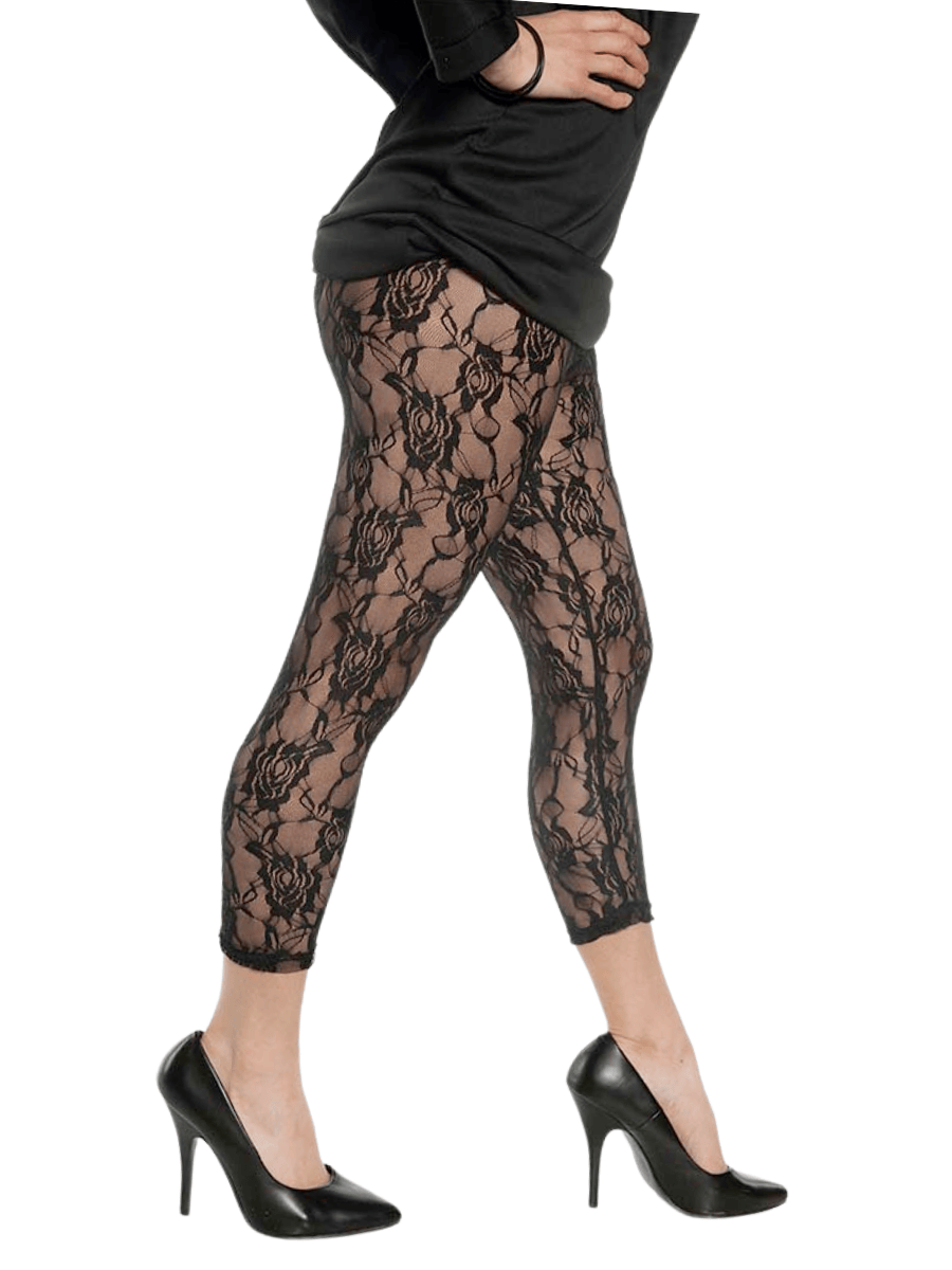 Black Lace Footless Tights