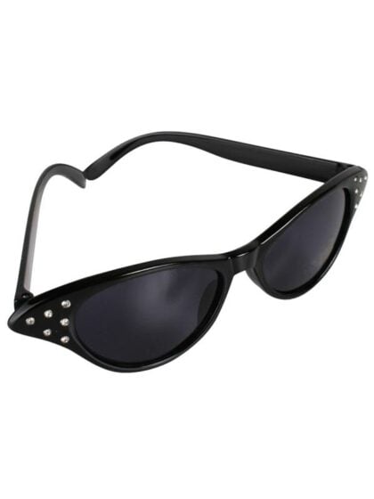 50s Black Rhinestone Sunglasses