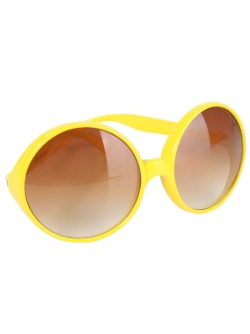 Hippy Yellow Glasses Brown Lenses