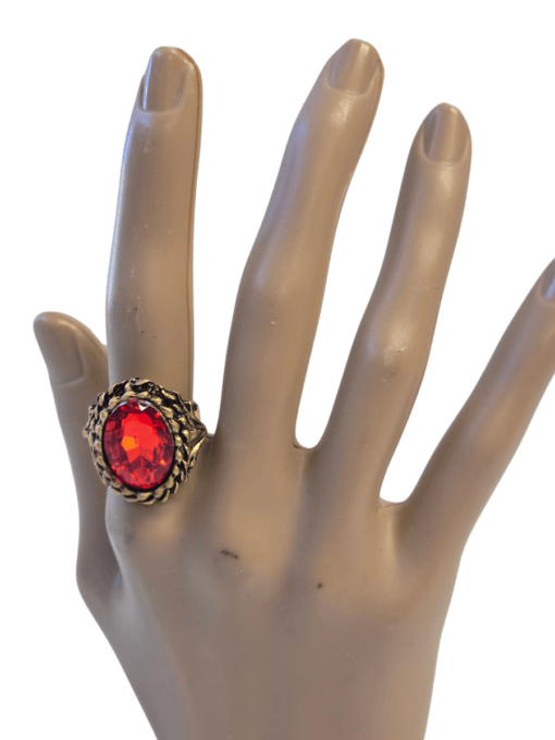 Gold Ornate Ruby Ring - Image 4