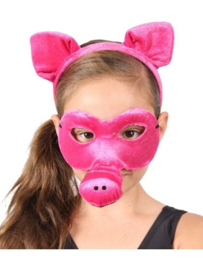 Pig headband mask set.