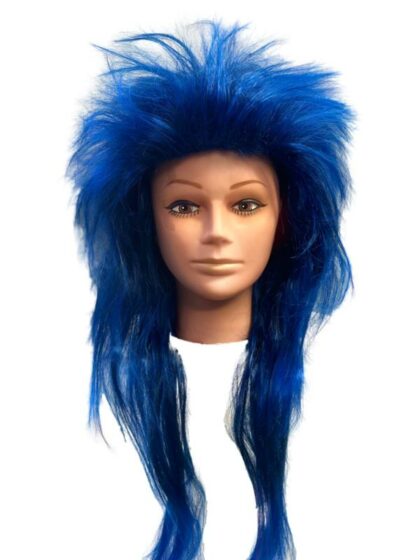 Spiky Vamp Blue Mullet Wig
