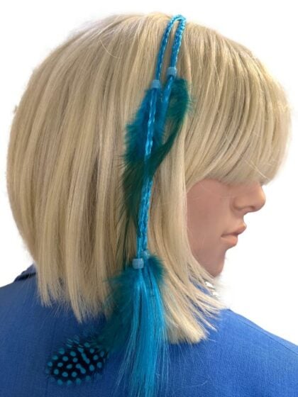 Coloured feather hair extension Blue