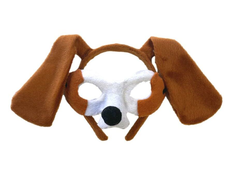 Animal Headband & Mask Set – Brown dog