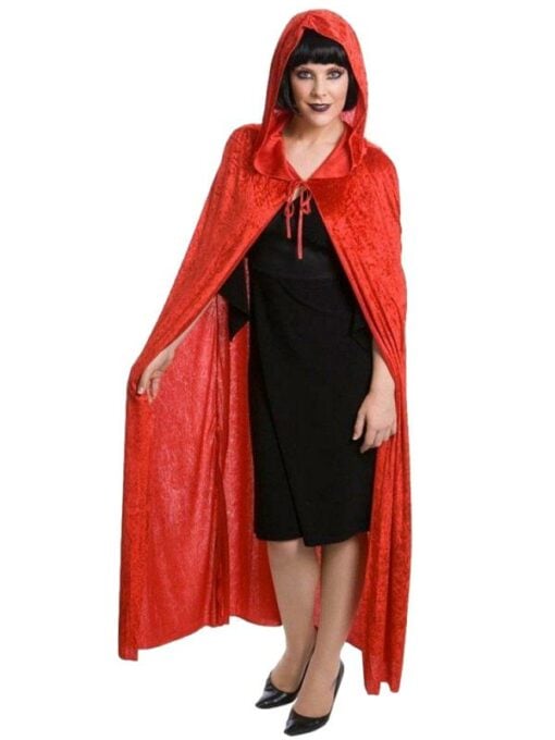 Red Velvet Hooded Cape.
