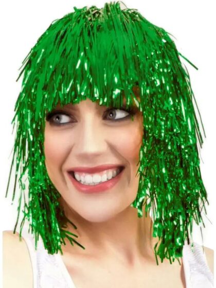 Green Tinsel Wig