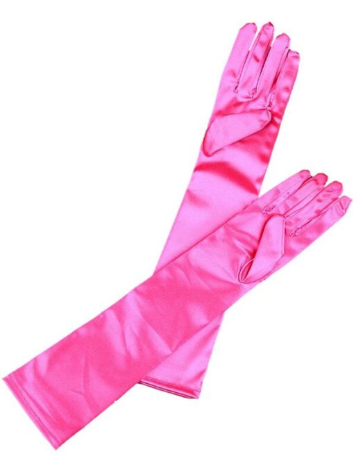 Magenta Satin Gloves 56cm