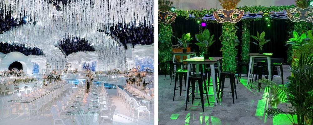 Winter wonderland themed venue