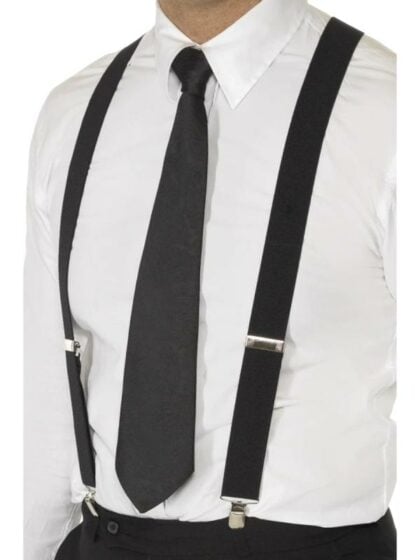 Black Elasticated Suspenders