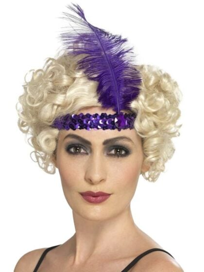 Purple 1920s Flapper Headband.