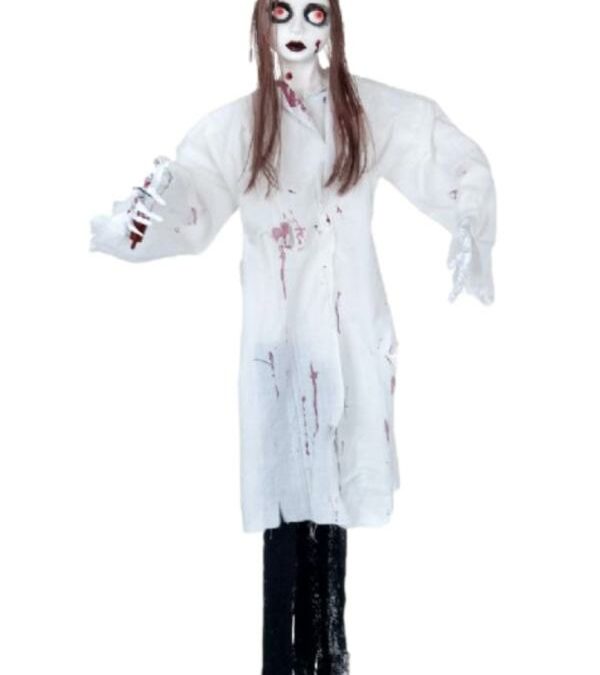 Syringe Sally Zombie Nurse Prop – Halloween Decoration
