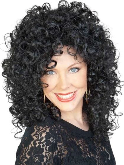 Cher Black Curly Wig